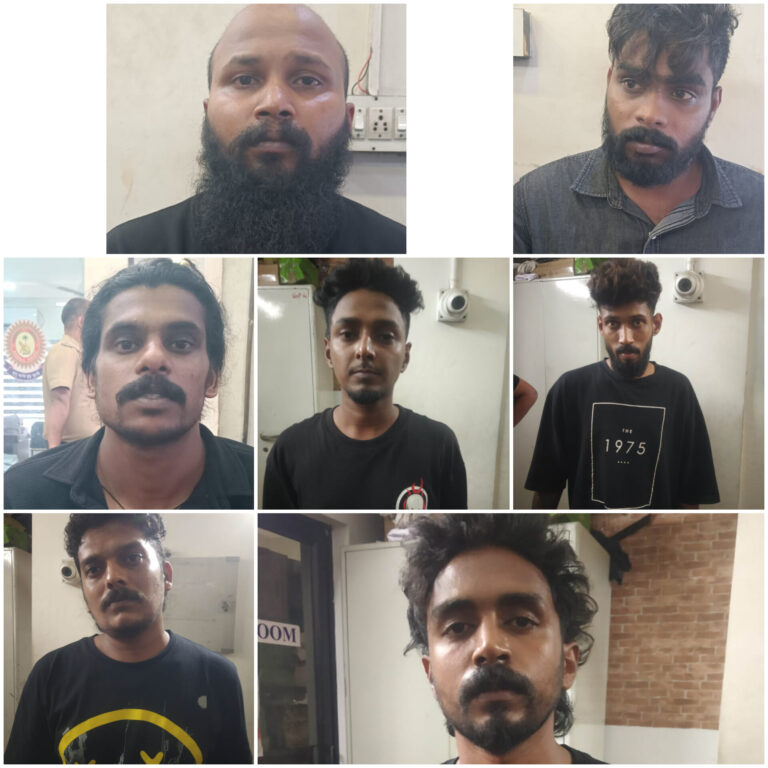 രാസ ലഹരിയുമായി ഏഴ് യുവാക്കൾ പിടിയിൽ