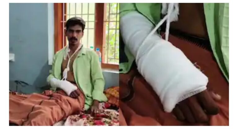 ആറടി താഴ്ചയുള്ള സ്ലാബില്ലാത്ത ഓടയിൽ വീണ് ടാക്സി ഡ്രൈവറുടെ കൈയൊടിഞ്ഞു, ഇടതുകാലിന്‍റെ വിരലുകള്‍ക്ക് പൊട്ടൽ
