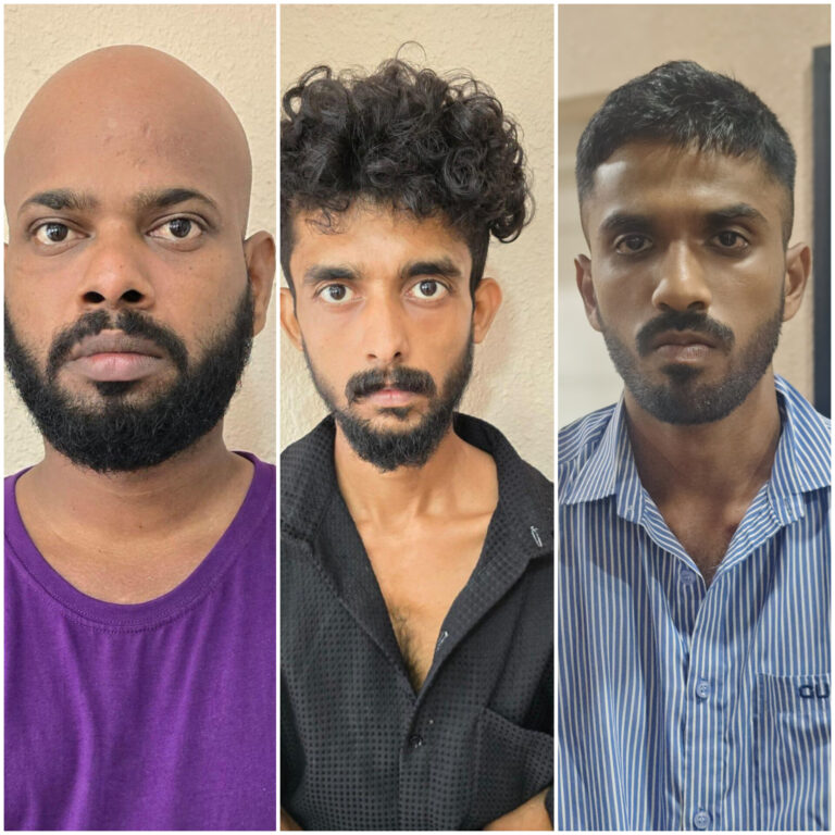 രാസലഹരിയുമായി 3 യുവാക്കൾ അറസ്റ്റിൽ