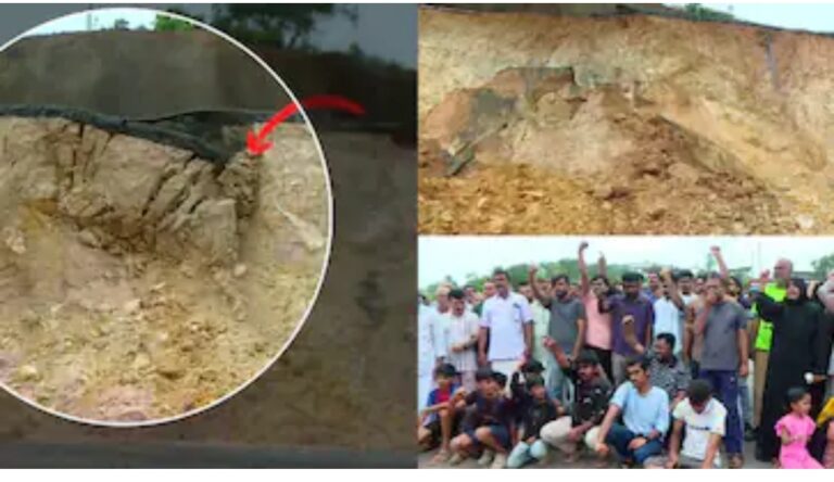 ഭയാനകമായ ദൃശ്യങ്ങൾ, കണ്ണൂർ കുപ്പത്ത് വീണ്ടും ദേശീയപാതയിൽ മണ്ണിടിച്ചിൽ,റോഡ് ഉപരോധിച്ച് നാട്ടുകാരുടെ പ്രതിഷേധം