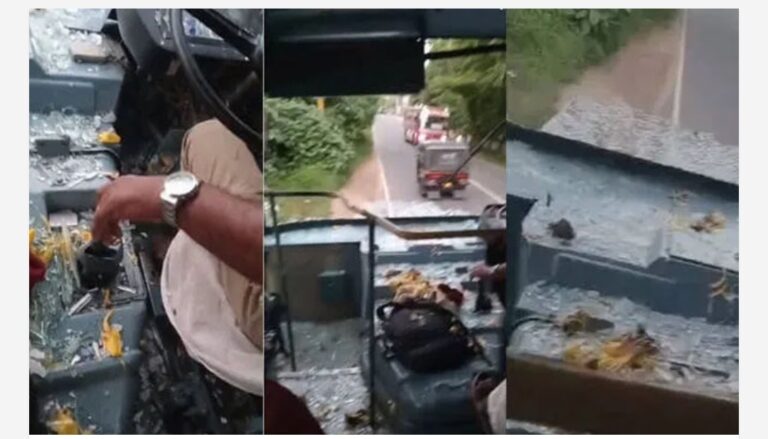 ഓടിക്കൊണ്ടിരുന്ന കെഎസ്ആർടിസി ബസിലേക്ക് ചക്ക വീണു; ഗ്ലാസ് പൂർണമായി തകർന്നു, ആർക്കും പരിക്കില്ല