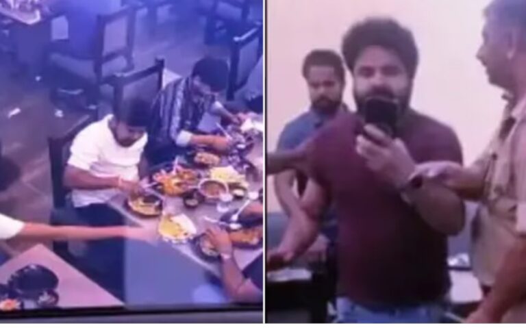 വെജ് ബിരിയാണിയിൽ നിന്നും എല്ലിൻ കഷ്ണം കിട്ടിയെന്നാരോപിച്ച് സംഘർഷം, പണം നൽകാതിരിക്കാനുള്ള നാടകമെന്ന് ഹോട്ടലുടമ; ഒടുവിൽ സിസിടിവി ദൃശ്യം പുറത്തുവിട്ടു