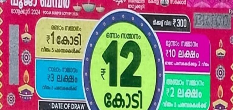 പൂജ ബമ്പറിന്റെ 1.85 കോടിയുടെ സമ്മാനങ്ങള്‍ വെട്ടിക്കുറച്ചു; ടിക്കറ്റ് വിലയില്‍ മാറ്റമില്ല