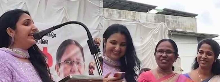 നടി റിനി ആൻ ജോർജിനെ സിപിഎമ്മിലേക്ക് സ്വാഗതം ചെയ്ത് കെ ജെ ഷൈൻ