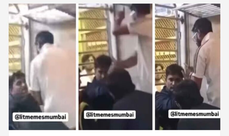 ട്രെയിനിൽ സഞ്ചരിക്കവെ സീറ്റിൽ കാലെടുത്ത് വച്ച യുവാവിന്റെ മുഖത്ത് ആഞ്ഞടിച്ച് യാത്രക്കാരൻ, വീഡിയോ വൈറലായതോടെ ചേരി തിരിഞ്ഞ് ചർച്ച
