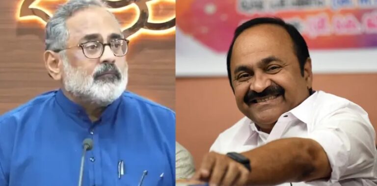 ‘വി ഡി സതീശൻ ഫോണിൽ വിളിച്ചു, ഞാനും ബിജെപി എംഎൽഎമാരും സത്യപ്രതിജ്ഞ ചടങ്ങിൽ പങ്കെടുക്കും’; രാജീവ് ചന്ദ്രശേഖർ