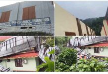 കനത്ത മഴയിലും കാറ്റിലും സ്കൂൾ മേൽക്കൂര പറന്നു; വീടിന് മുകളിൽ പതിച്ച് നാശനഷ്ടം, പത്തനംതിട്ടയിൽ ഓറഞ്ച് അലർട്ട്