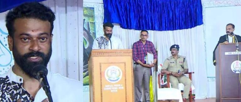 ബിജെപി കൗൺസിലർ ആർ സുഗതന് വിയ്യൂർ ജയിലിൽ വെച്ച് സത്യപ്രതി‌ജ്ഞ ചെയ്തു